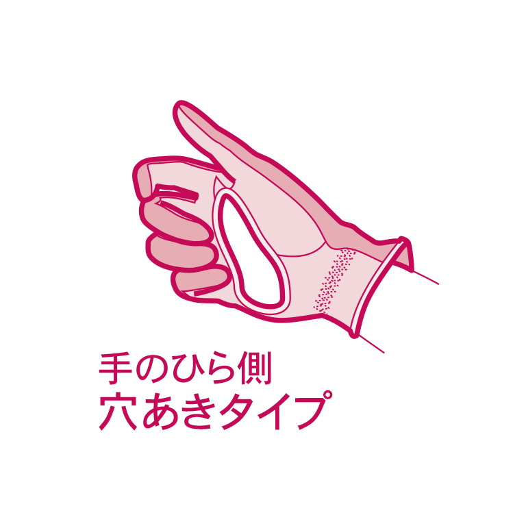 レディスグローブ〈ネイルスルータイプ〉（両手セット）（手のひら側穴