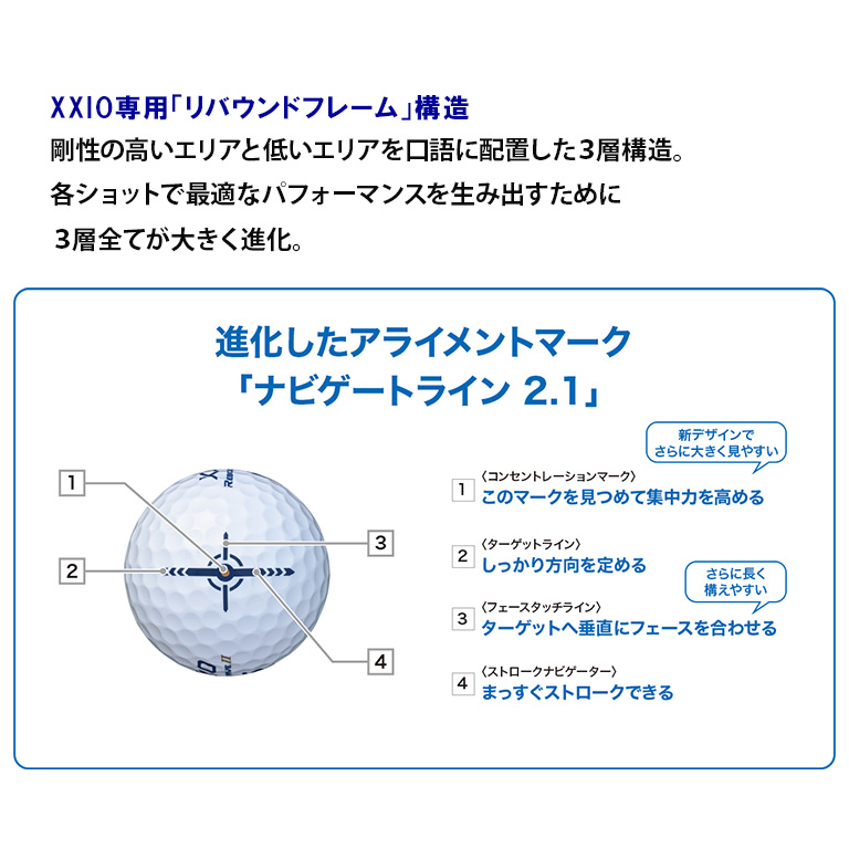 ゼクシオ リバウンド ドライブ II ホワイト 1/2ダース（6個入り）