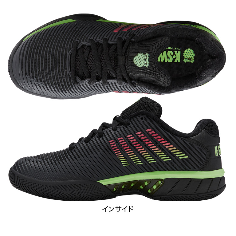 K･SWISS HYPERCOURT EXPRESS 2 MEN（BLACK X GREEN）25FWモデル KS06613011BG