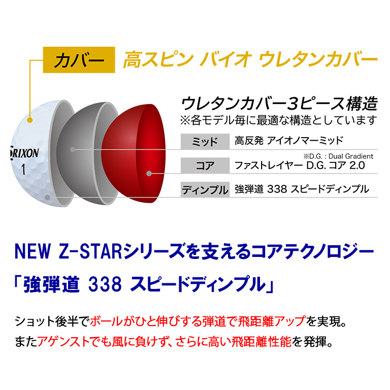 スリクソン Z-STAR ホワイト 2026年干支ボール 午 1ダース（12個入り）