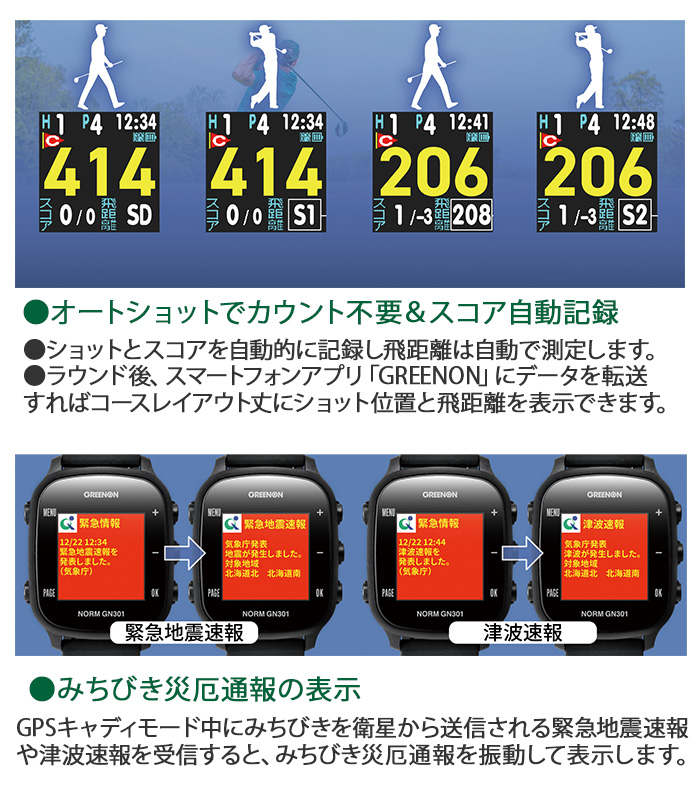 グリーンオン ザ・ゴルフウオッチ GGF-M0005 | ダンロップスポーツ公式