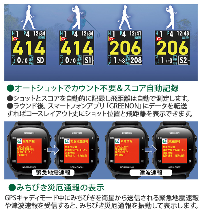 グリーンオン ザ・ゴルフウオッチ GGF-M0005 | ダンロップスポーツ公式