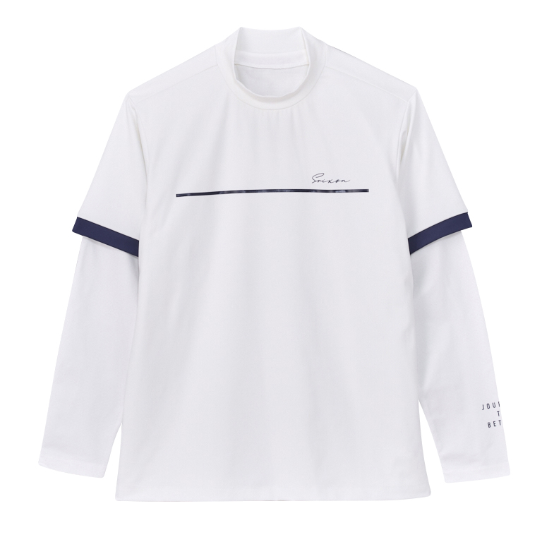 スリクソン チェストプリント モックネックレイヤードシャツ SMS5304