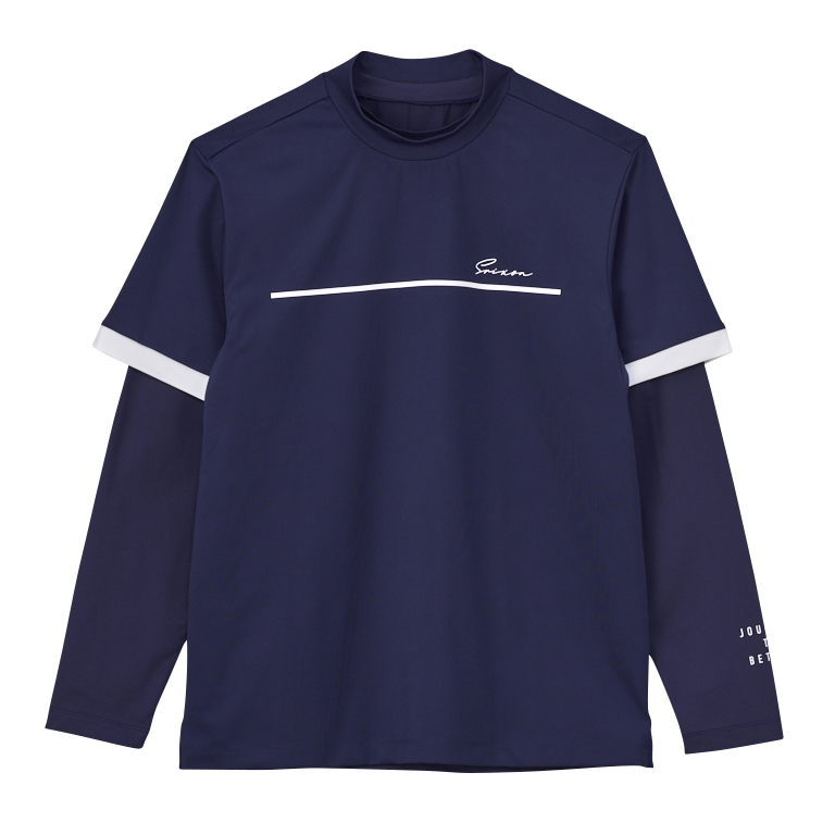 スリクソン チェストプリント モックネックレイヤードシャツ SMS5304