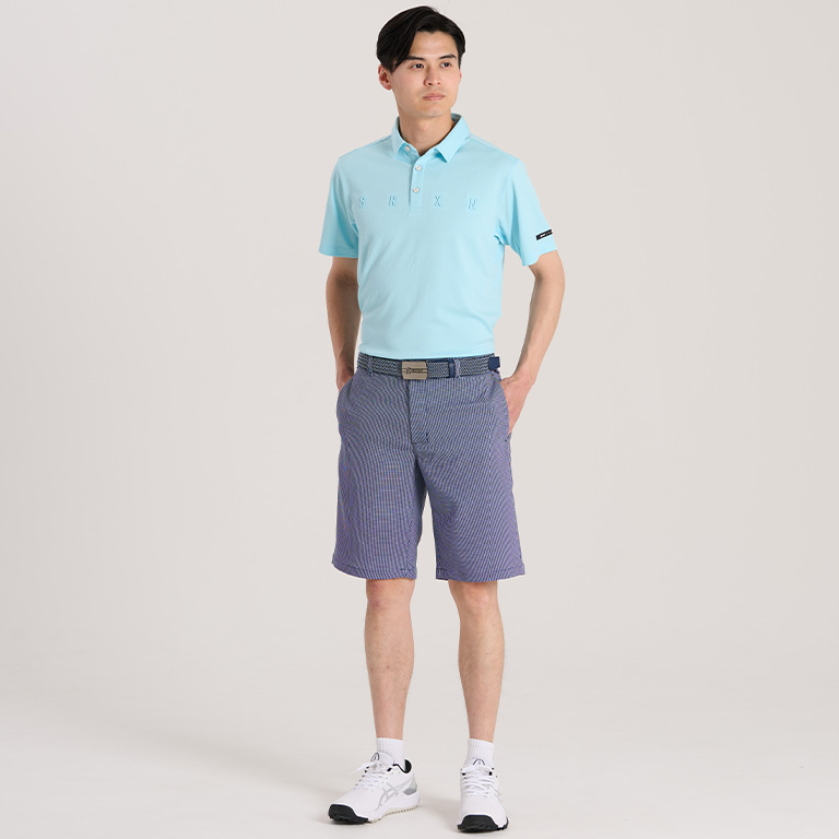 スリクソン 撥水 ハウンドトゥースプリント ストレッチショートパンツ