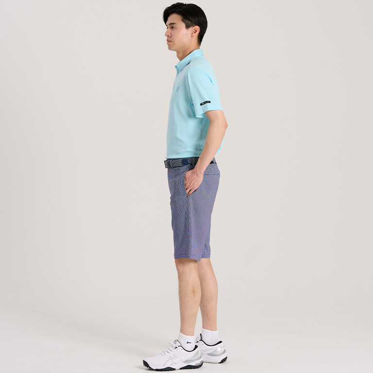 スリクソン 撥水 ハウンドトゥースプリント ストレッチショートパンツ