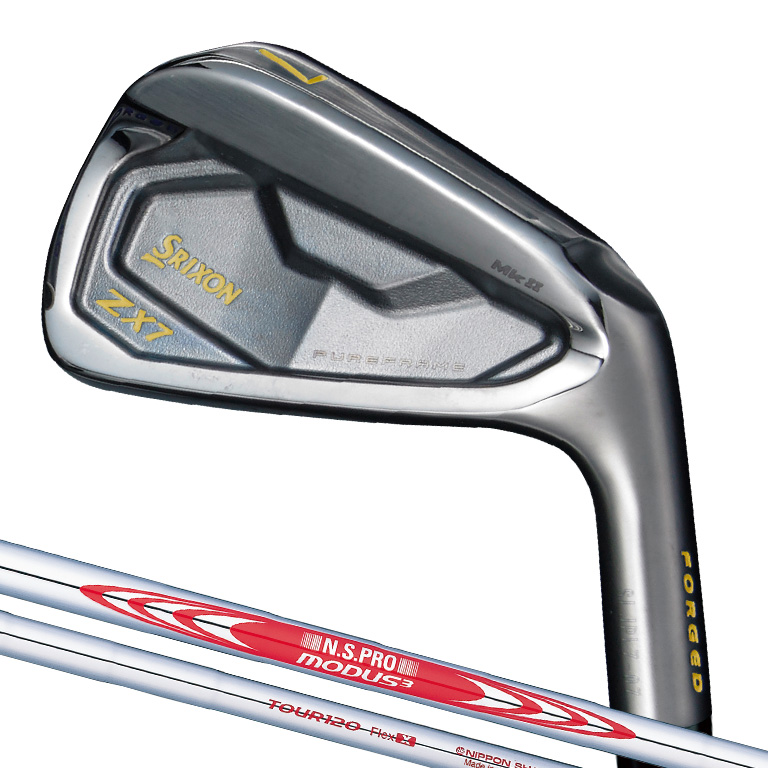 【7/19 10:00販売開始】スリクソン ZX7 Mk II ブラッククロム アイアン 【ゴールド】 N.S.PRO MODUS3 TOUR 120 スチールシャフト 6本セット（#5～9、PW）F【2022モデル】