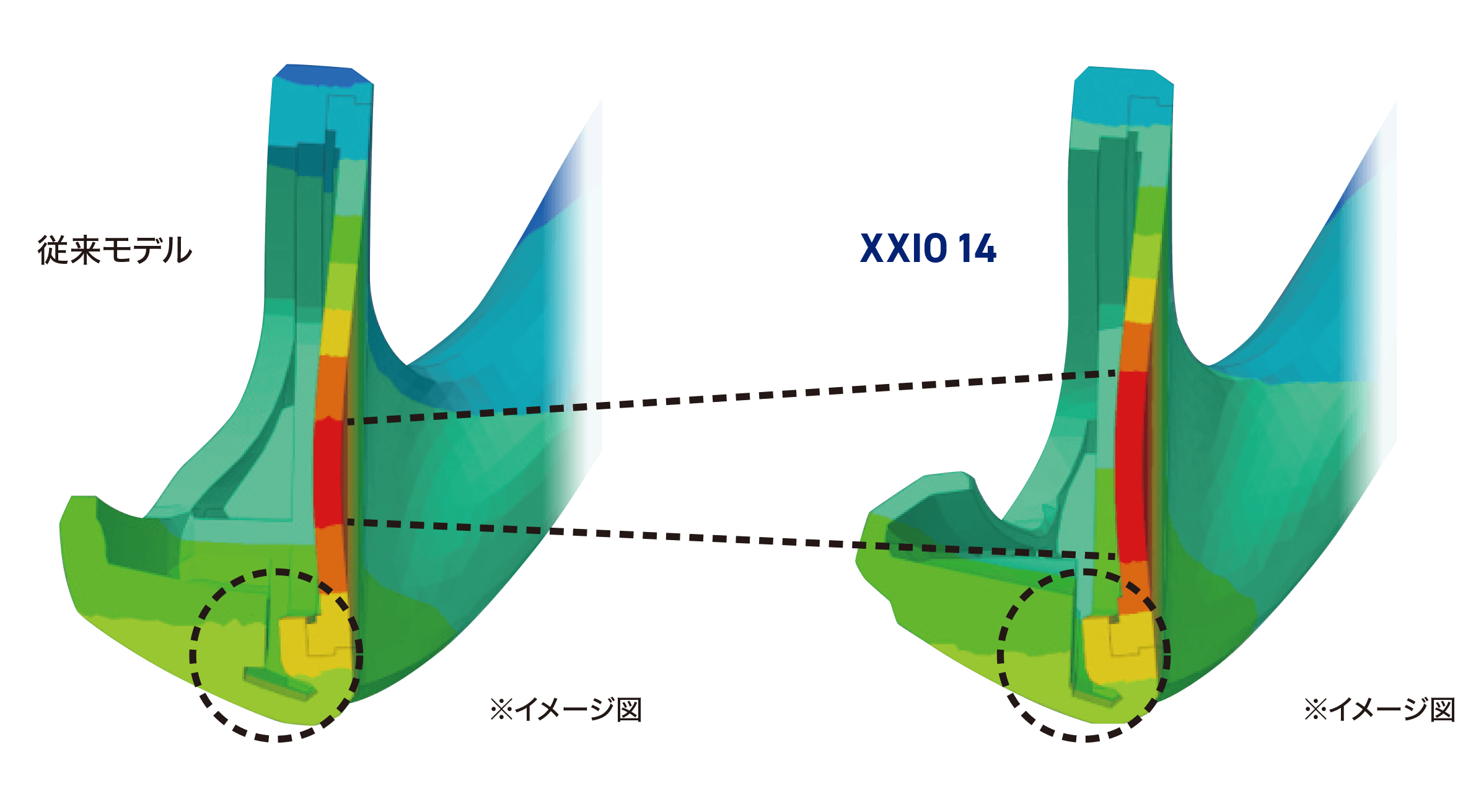 ゼクシオ 14 アイアン MP1400 カーボンシャフト 5本セット（＃6～9、PW
